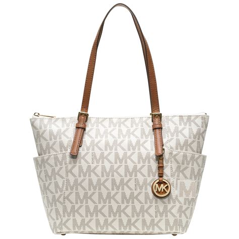 michael kors mk white quilted tote handbag purse|Michael Kors small handbags.